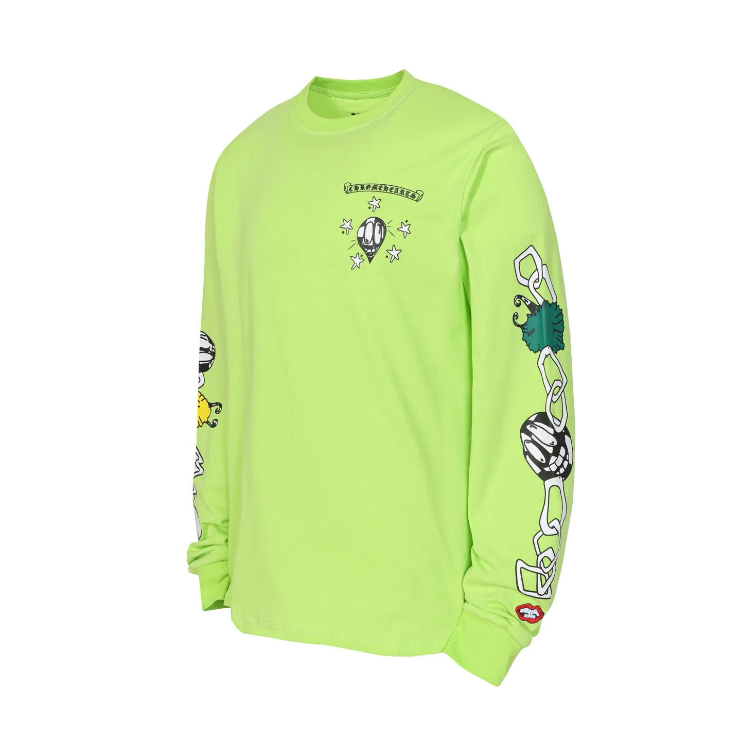 P160 Cross-border model, please do not place an order if you are looking for quality - Chrome Hearts/Chrome Hearts Sanskrit graffiti printed popular long-sleeved T-shirt - High weight, high density and high quality. The wool is soft, delicate and skin-friendly. Soft and silky to the touch. It has excellent warmth and skin-friendly properties. - Custom-woven and custom-dyed, no color difference, no matter the fabric or workmanship details. Overwhelms the ordinary version on the market -Colour: fluorescent green -Size: S M L XL